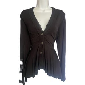 Bordeaux Black Button Up Goth Top Testament Women’s Reg Size Small ST782